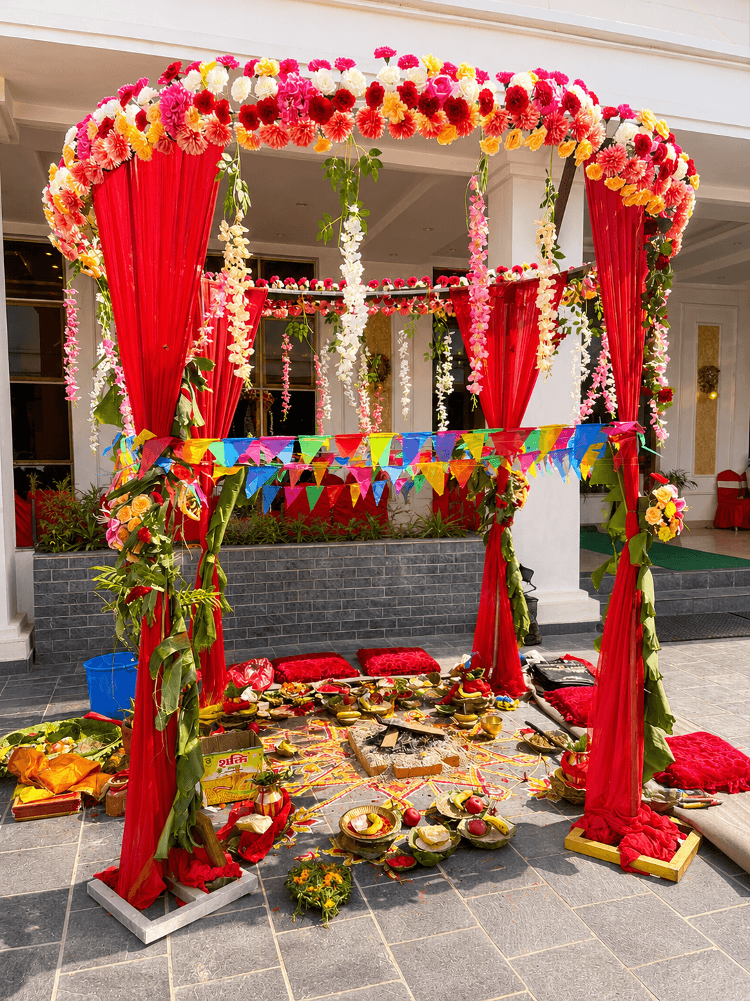 Traditional wedding mandap decoration